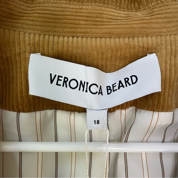 Veronica Beard Miller Corduroy Dickey Jacket in Khaki Size 18 - Picture 3 of 13
